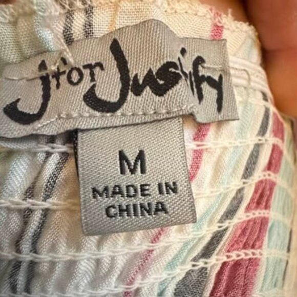 STRAPLESS COLORFUL PINSTRIPE ROMPER - Picture 5 of 5